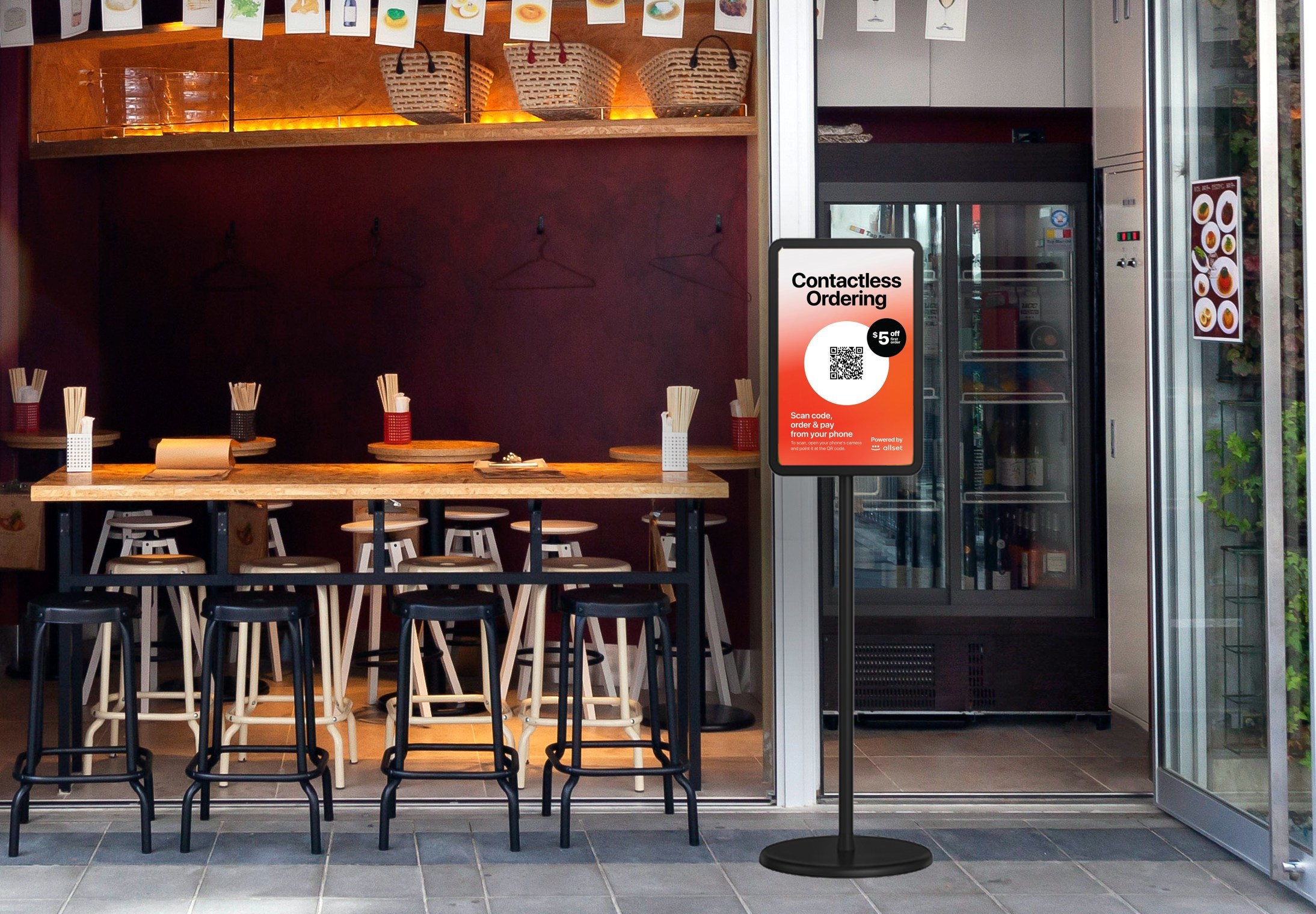 contactless ordering at a restaurant